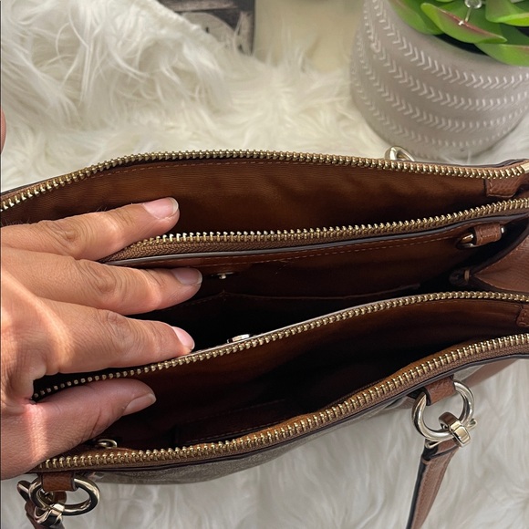 Coach Brown and Tan Satchel - Picture 6 of 12